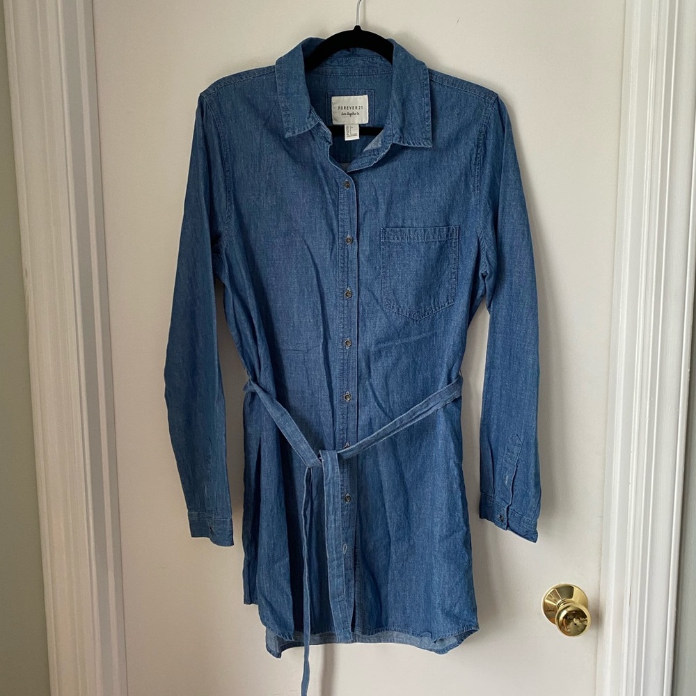 Forever21 Denim Dress with Waist Tie